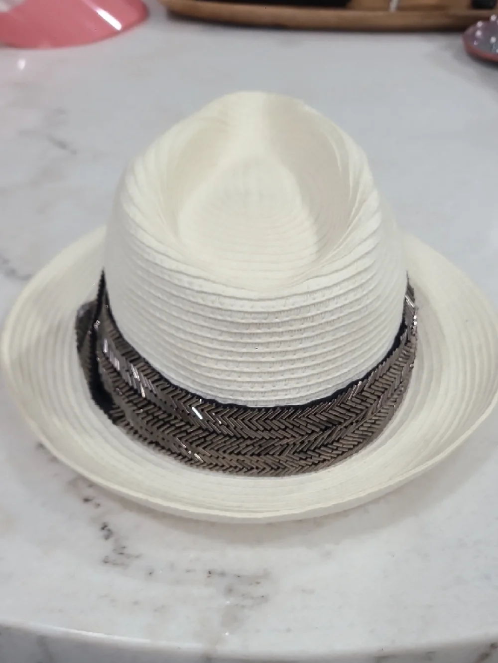 bebe Cream Woven Sun Hat